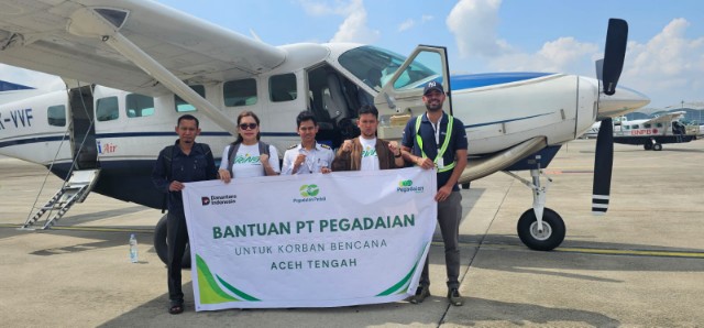 Kirim 1 Ton Bantuan Logistik ke Aceh, Pegadaian Tembus Wilayah Terisolir Dengan Bantuan Pesawat Carter